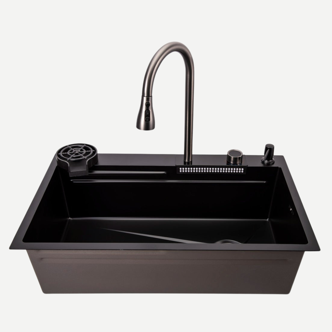 Cuba Smart 1.0 - Aço Inox 304 - Torneira Embutida Monocomando + Dispenser de Sabão + Lava copos