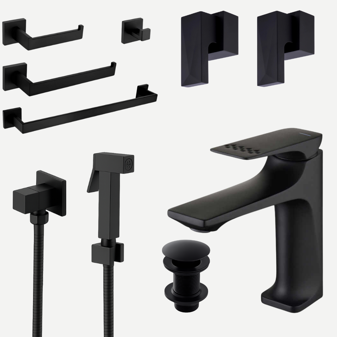 Kit Completo Reforma Diamond Signature - 9 peças com torneira bica baixa