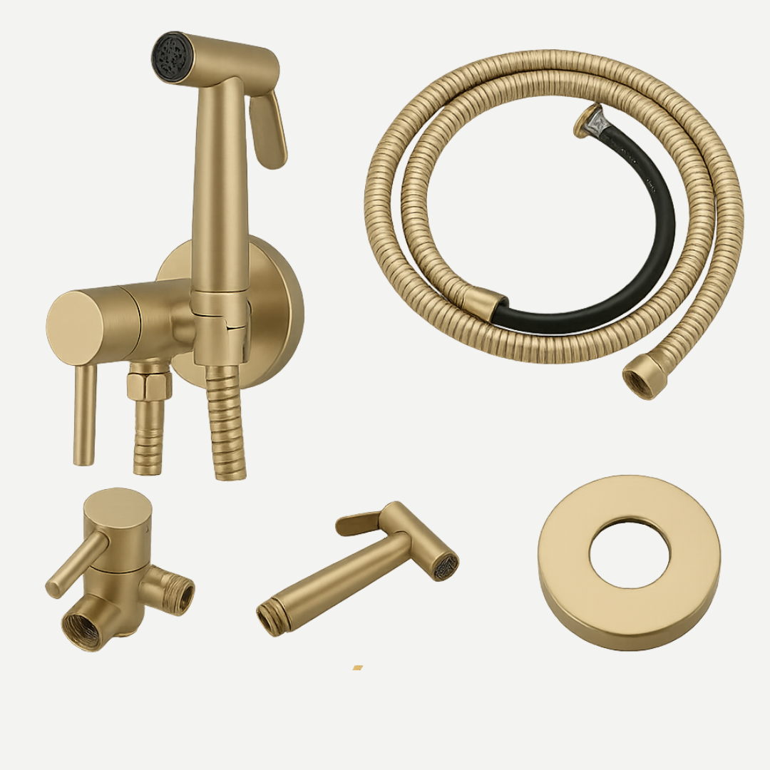Ducha Higiênica Completa monocomando 100% Metal - Gold e Preto