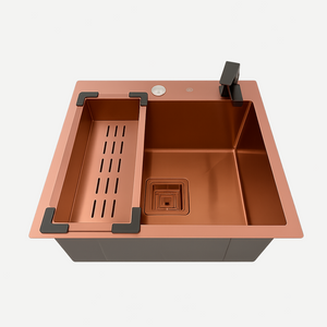 Cuba Rosé Gold Minimal Quadrada + Acessórios