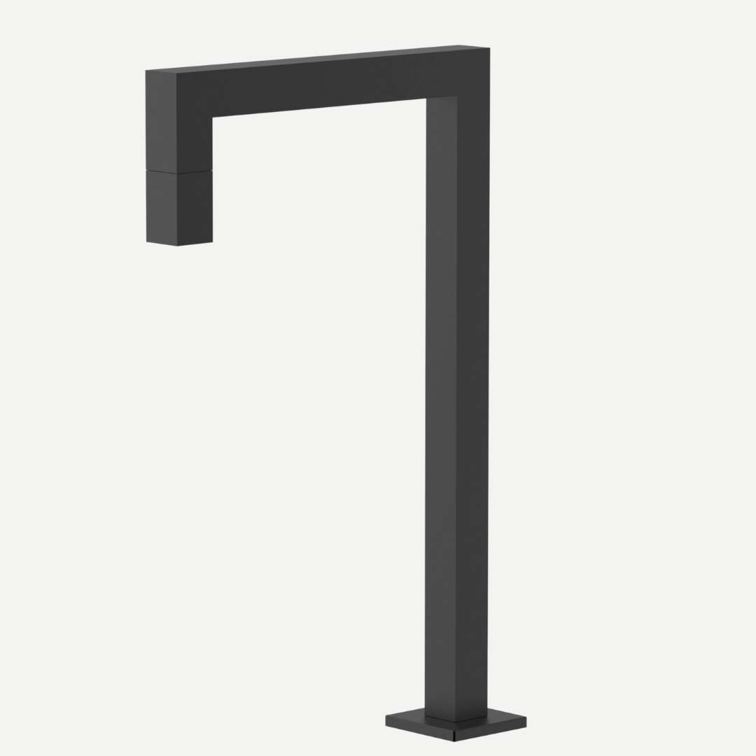 Torneira Bica alta para banheiro Cubo 1/4 de volta Inox 304 - Água fria