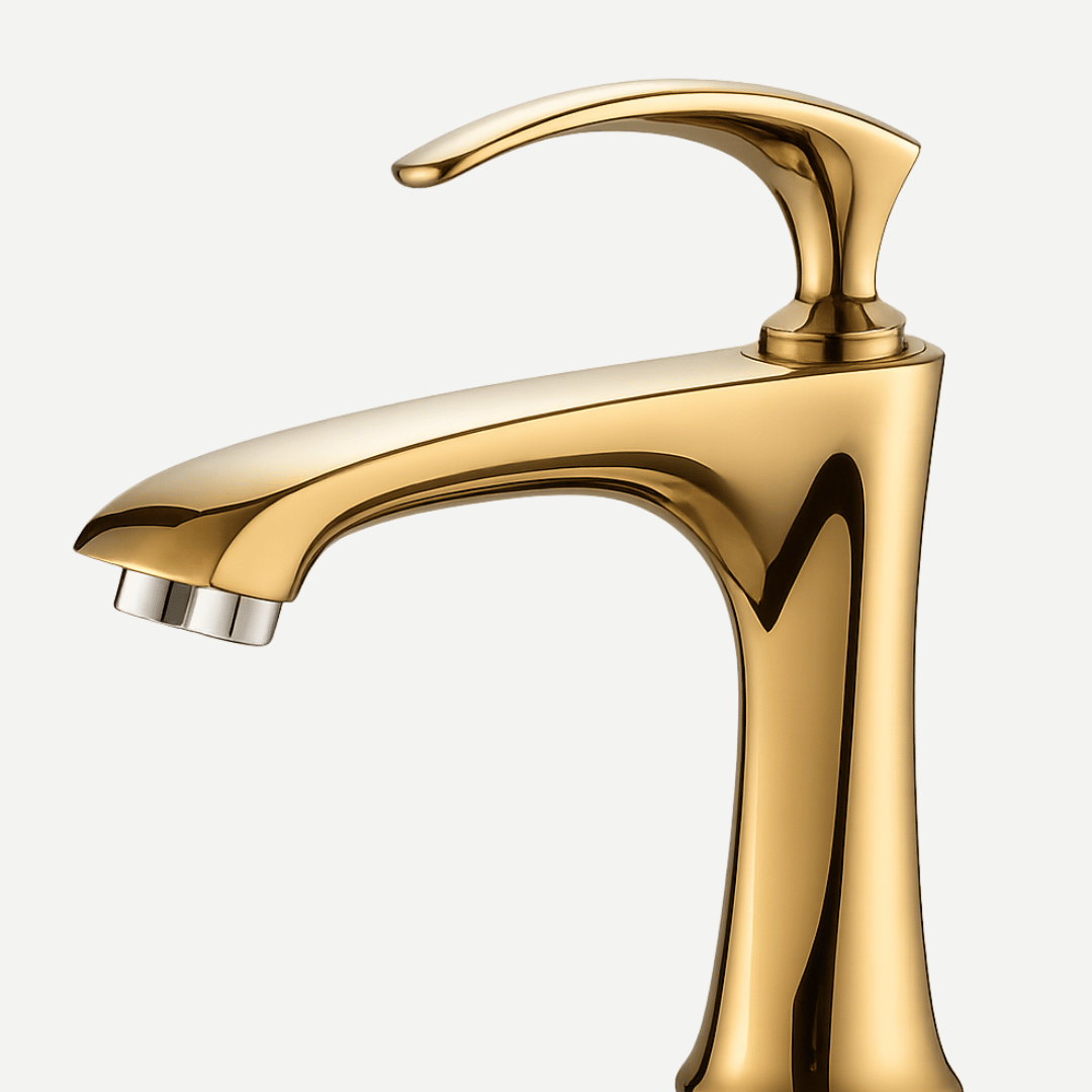 Torneira para Banheiro Dourada Água Fria - Linha Lusso