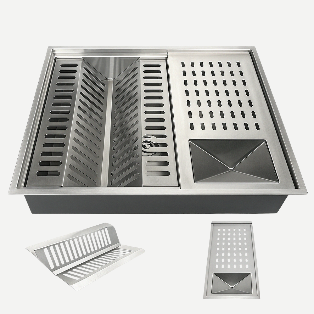 Calha úmida Quadrada Inox 50X40 Gourmet - Aço inox 304