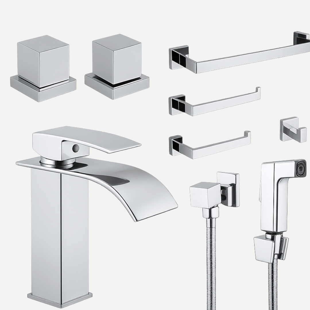 Kit Reforma Completo para Banheiro Inox - 5 Peças