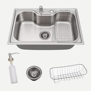 Cuba Inox 50X40 com cesto escorredor e dosador de detergente - 100% Aço Inox