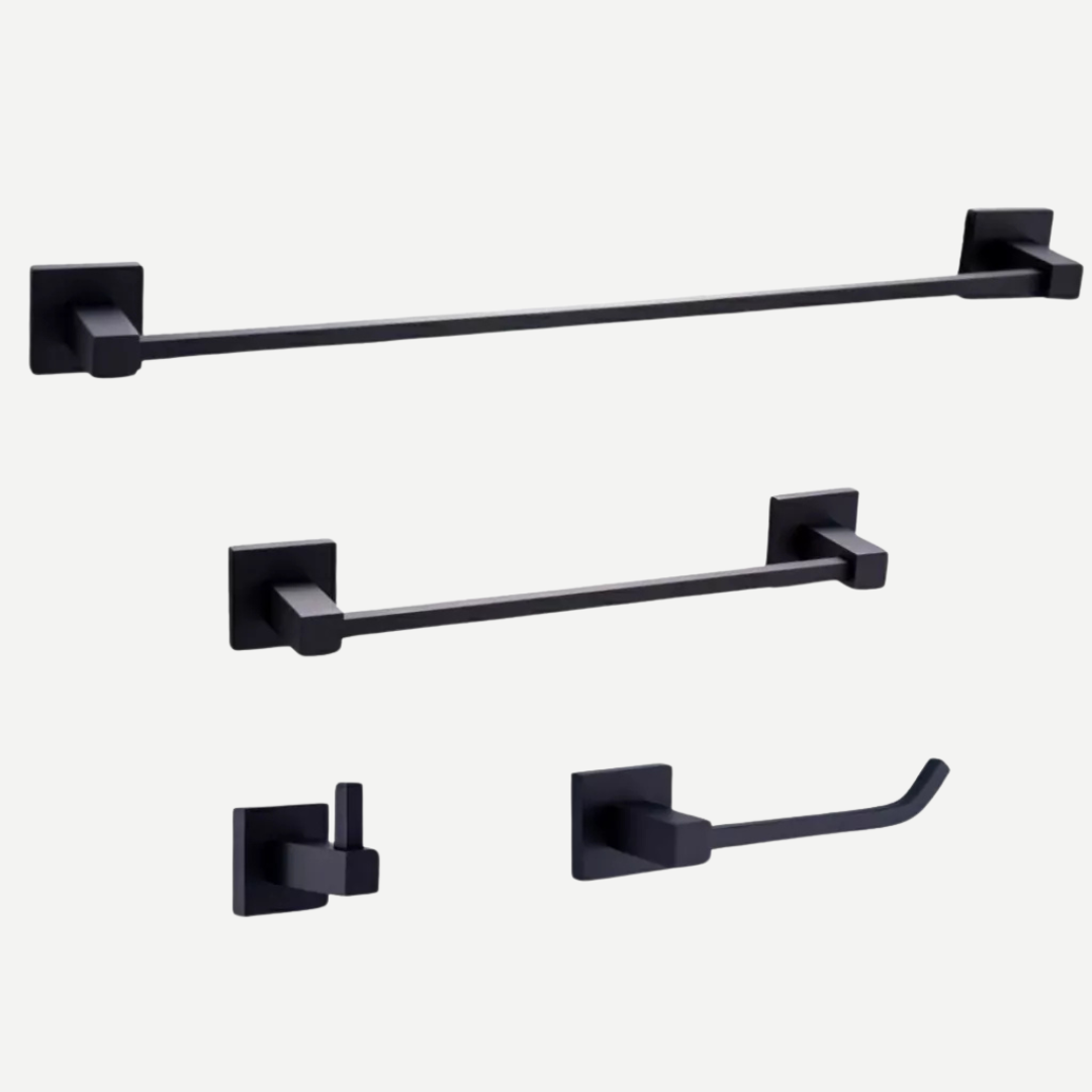 Kit de Penduradores para banheiro Square - 4 Peças