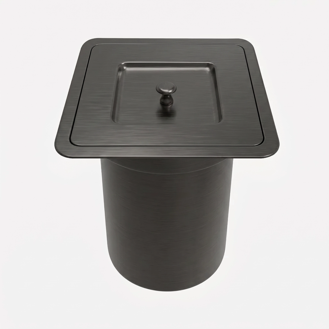 Lixeira de embutir Quadrada Escovada Lux 5L Inox 304