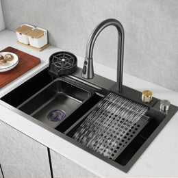 Cuba Smart 1.0 - Aço Inox 304  - Torneira Embutida Monocomando + Dispenser de Sabão + Lava copos