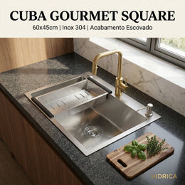 Cuba Gourmet Square 60x45 Escovada Inox 304