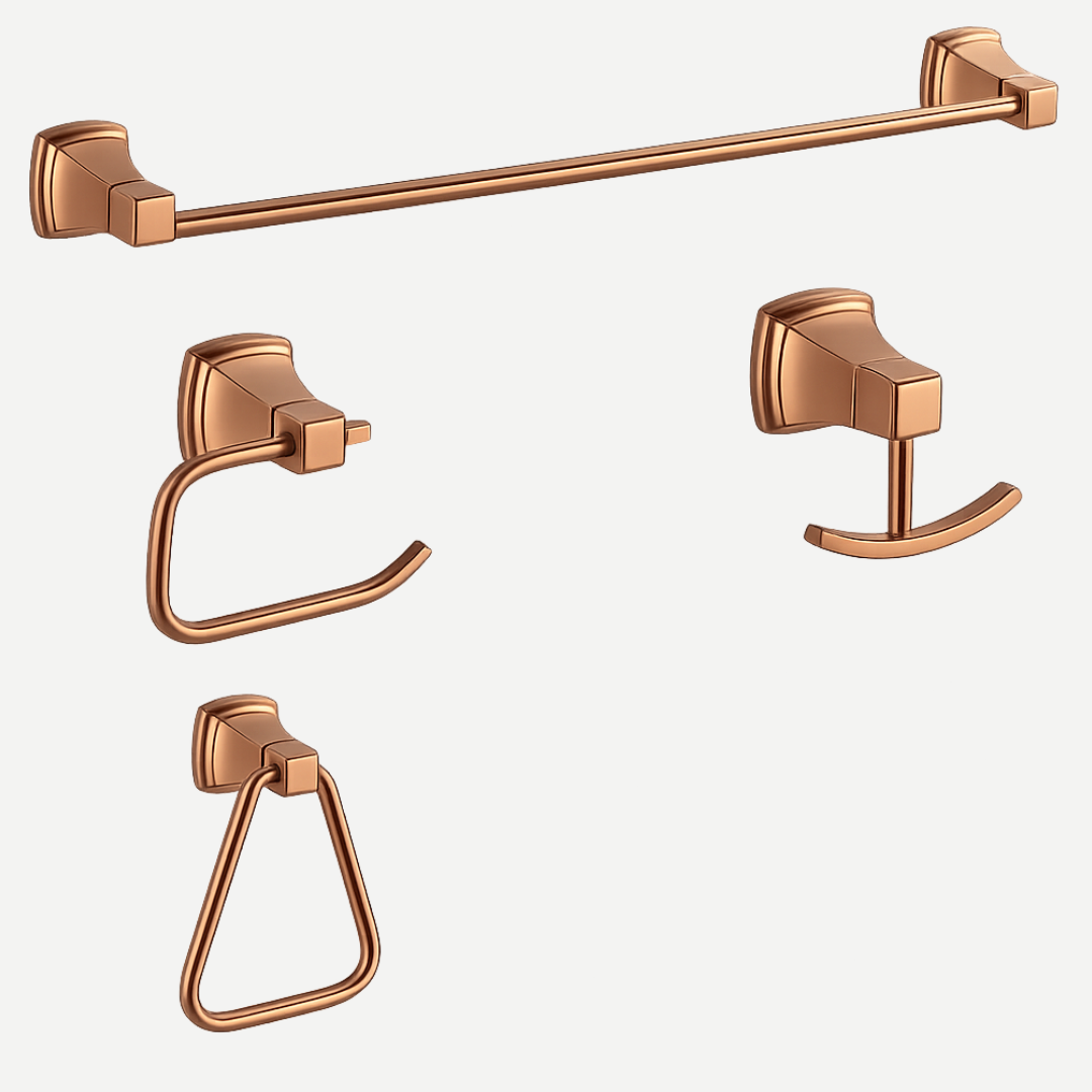 Kit Completo de penduradores 4 peças com cabide duplo Rosé Gold Ornare