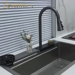 Cuba Smart 1.0 - Aço Inox 304  - Torneira Embutida Monocomando + Dispenser de Sabão + Lava copos