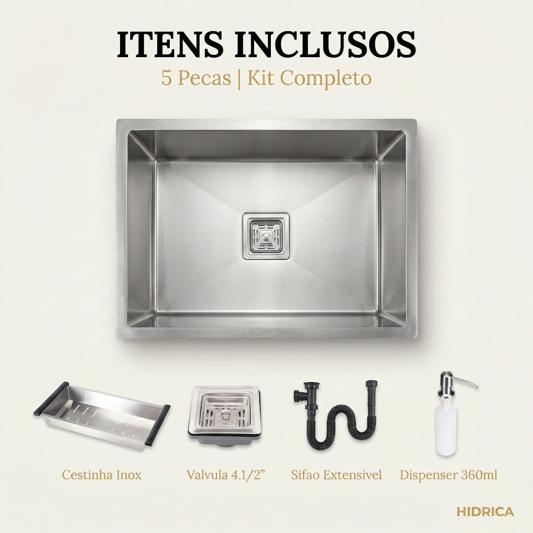 Cuba Gourmet Square 60x45 Escovada Inox 304