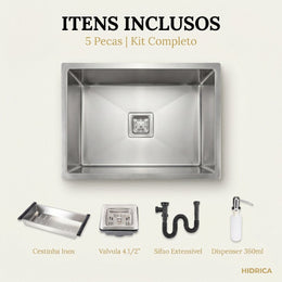 Cuba Gourmet Square 60x45 Escovada Inox 304