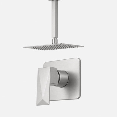 Kit Completo Chuveiro Deluxe - Ducha de teto Inox 20X20 + Acabamento Monocomando Deluxe