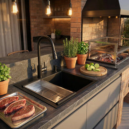 Cuba Gourmet Square 44x44 Preta Inox 304