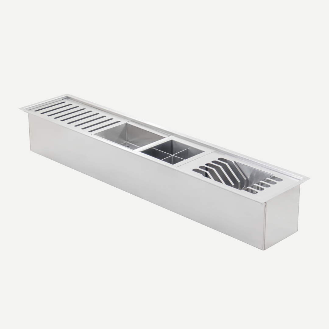 Calha úmida Lux 900 Escovado 90X16 com acessórios - 4 cores