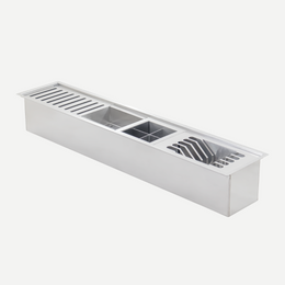 Calha úmida Lux 900 Escovado 90X16 com acessórios - 4 cores