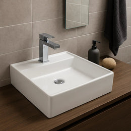 Cuba de Apoio Quadrada Slim 44×44 Branca