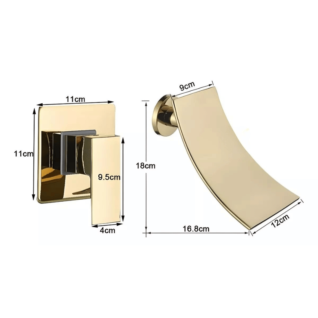 Torneira de Parede para Banheiro - Monocomando Cascata Gold