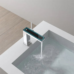Torneira de Banheiro Bica Baixa - Monocomando Display Digital Square