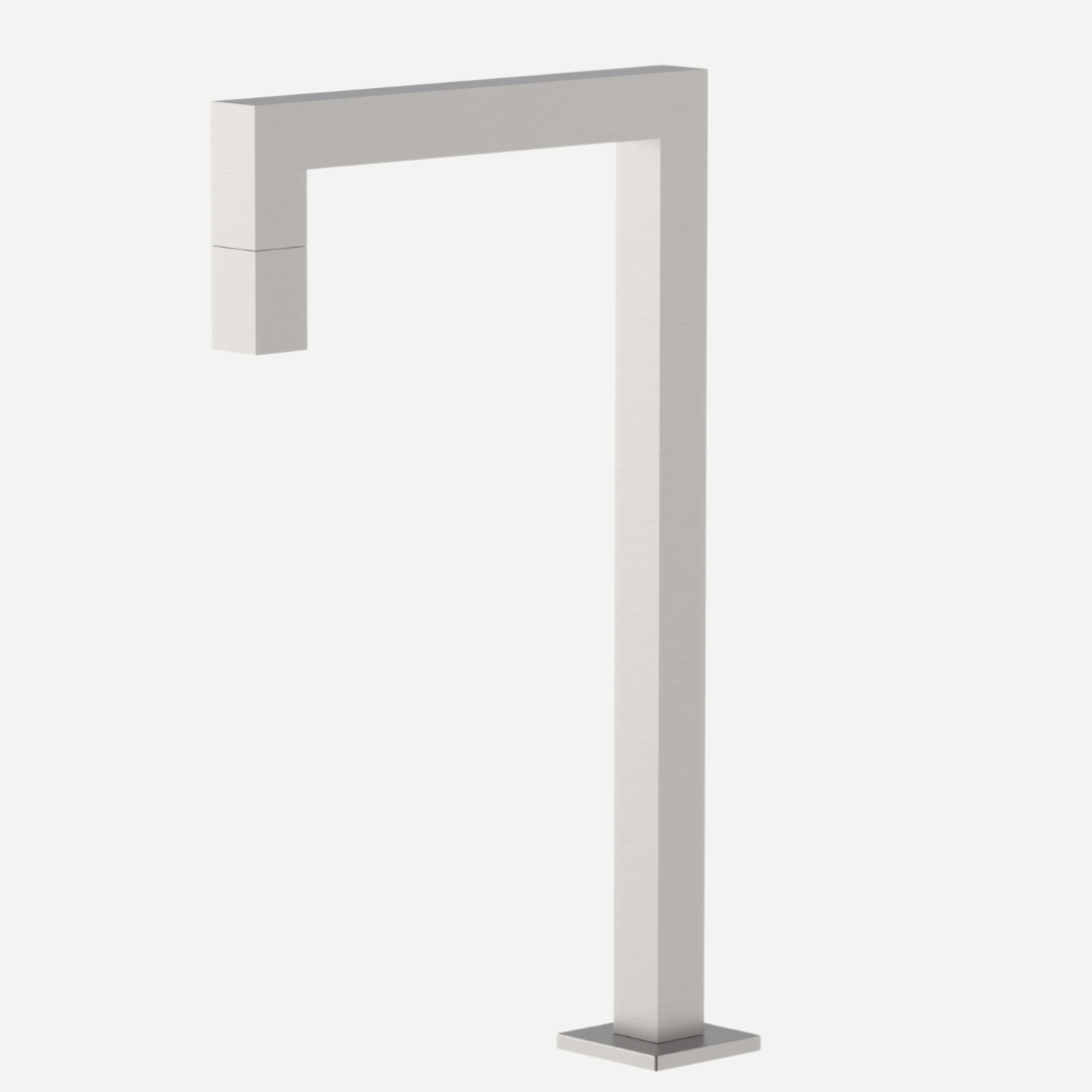 Torneira Bica alta para banheiro Cubo 1/4 de volta Inox 304 - Água fria