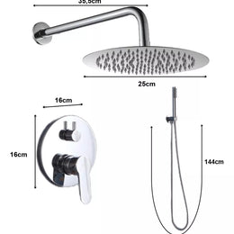 Kit Ducha de parede Rounded com Monocomando e Ducha Manual Cromada