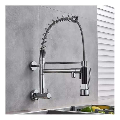 Torneira de Cozinha para Parede Gourmet - Bica Giratória 2 Jatos
