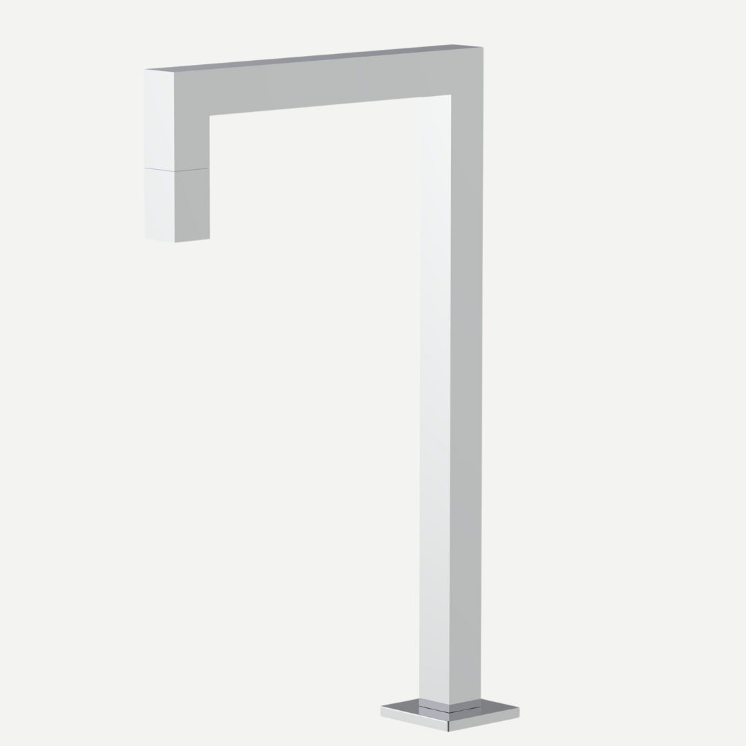 Torneira Bica alta para banheiro Cubo 1/4 de volta Inox 304 - Água fria