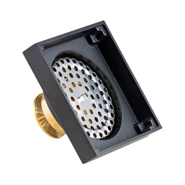 Ralo minimalista com válvula de fechamento e grelha 10x10 Lux