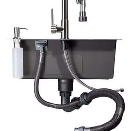 Kit Completo Cuba Inox Escovada de embutir + Torneira Monocomando Gourmet Escovada