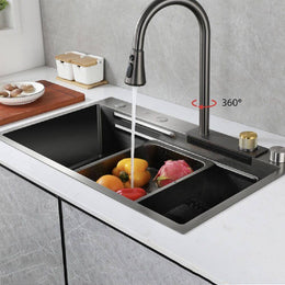 Cuba Smart 1.0 - Aço Inox 304  - Torneira Embutida Monocomando + Dispenser de Sabão + Lava copos