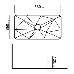 Cuba de apoio Retangular Diamond 56x36