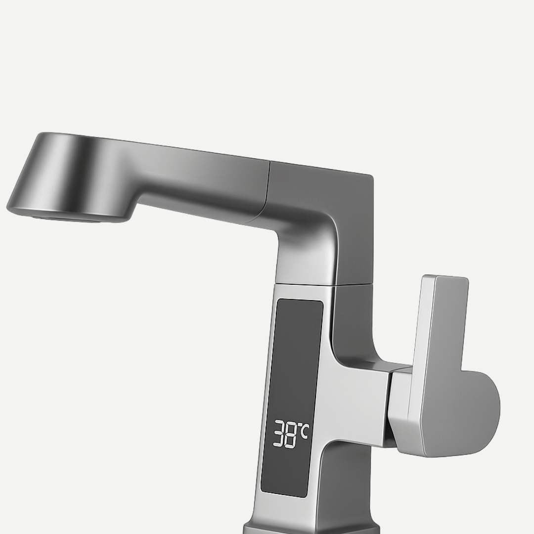 Torneira para Banheiro com Mangueira Extensível e Display - Monocomando Swirl