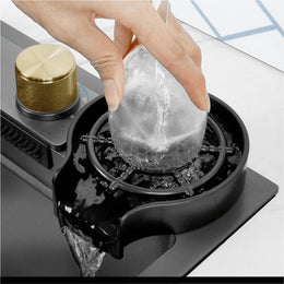 Cuba Smart 1.0 - Aço Inox 304  - Torneira Embutida Monocomando + Dispenser de Sabão + Lava copos