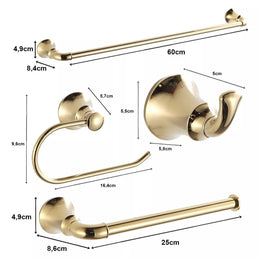 Kit Completo de Penduradores para Banheiro Lumière Inox 304 - 4 Peças