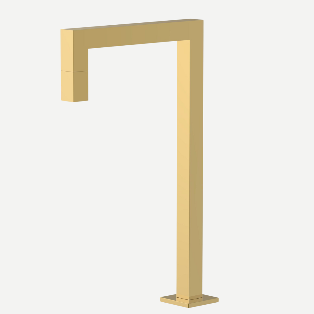 Torneira Bica alta para banheiro Cubo 1/4 de volta Inox 304 - Água fria
