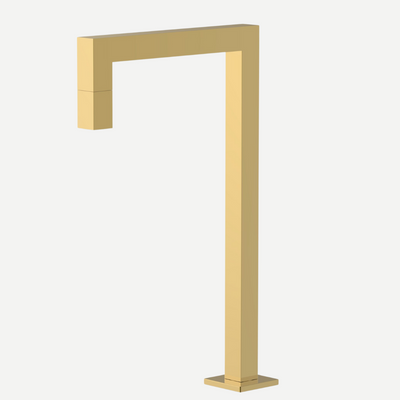 Torneira Bica alta para banheiro Cubo 1/4 de volta Inox 304 - Água fria