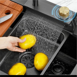 Cuba Smart 1.0 - Aço Inox 304  - Torneira Embutida Monocomando + Dispenser de Sabão + Lava copos