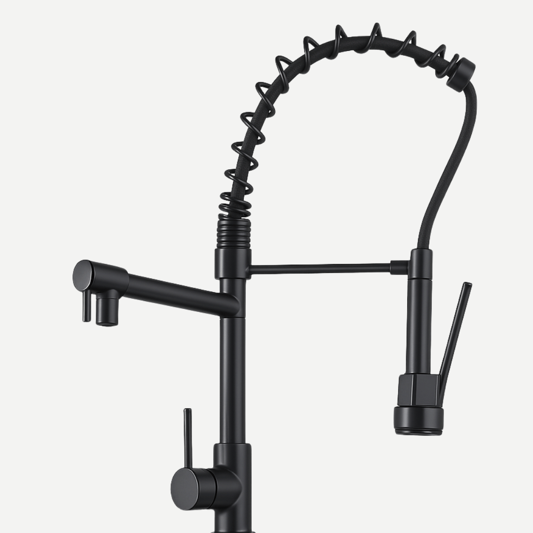 Torneira Gourmet para Cozinha - Monocomando Bica Dupla com Mangueira Extensível