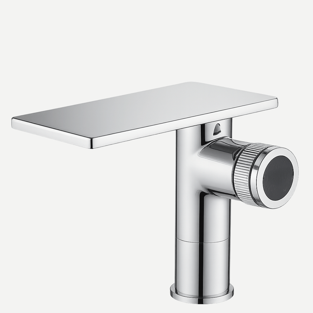 Misturador Monocomando Bica Baixa para Lavabo Linear com cascata direcional