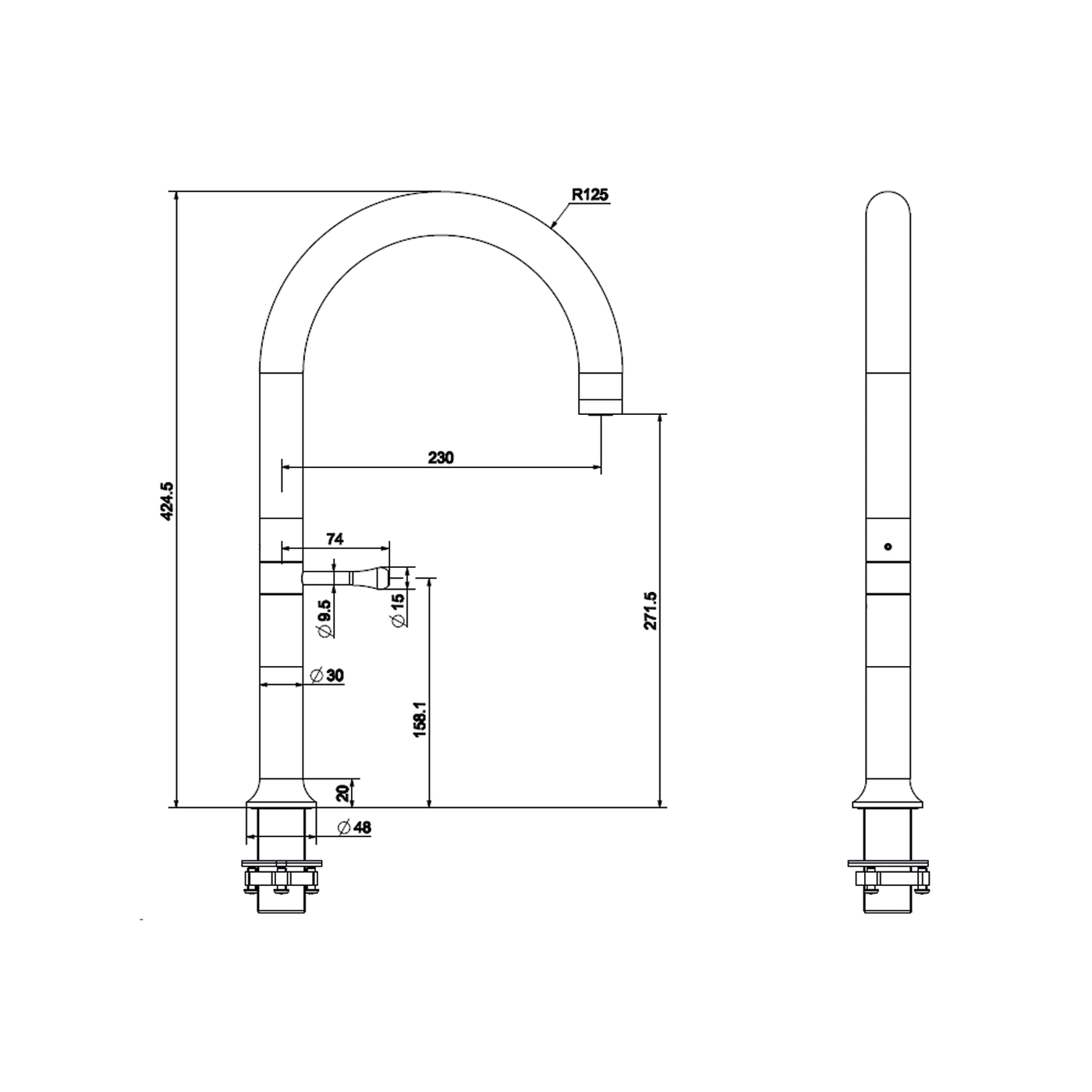Torneira misturador monocomando gourmet para cozinha Íris