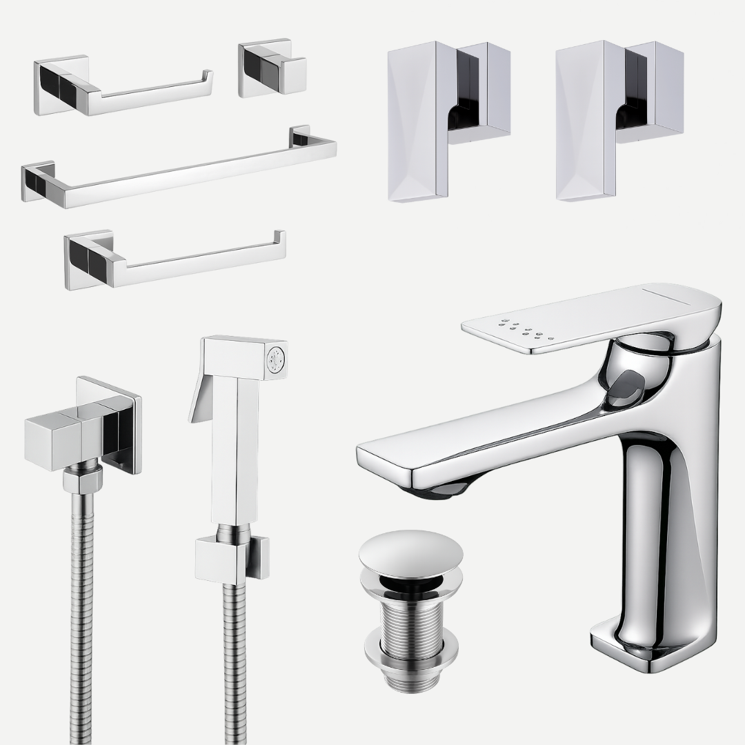 Kit Completo Reforma Diamond Signature - 9 peças com torneira bica baixa