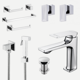 Kit Completo Reforma Diamond Signature - 9 peças com torneira bica baixa