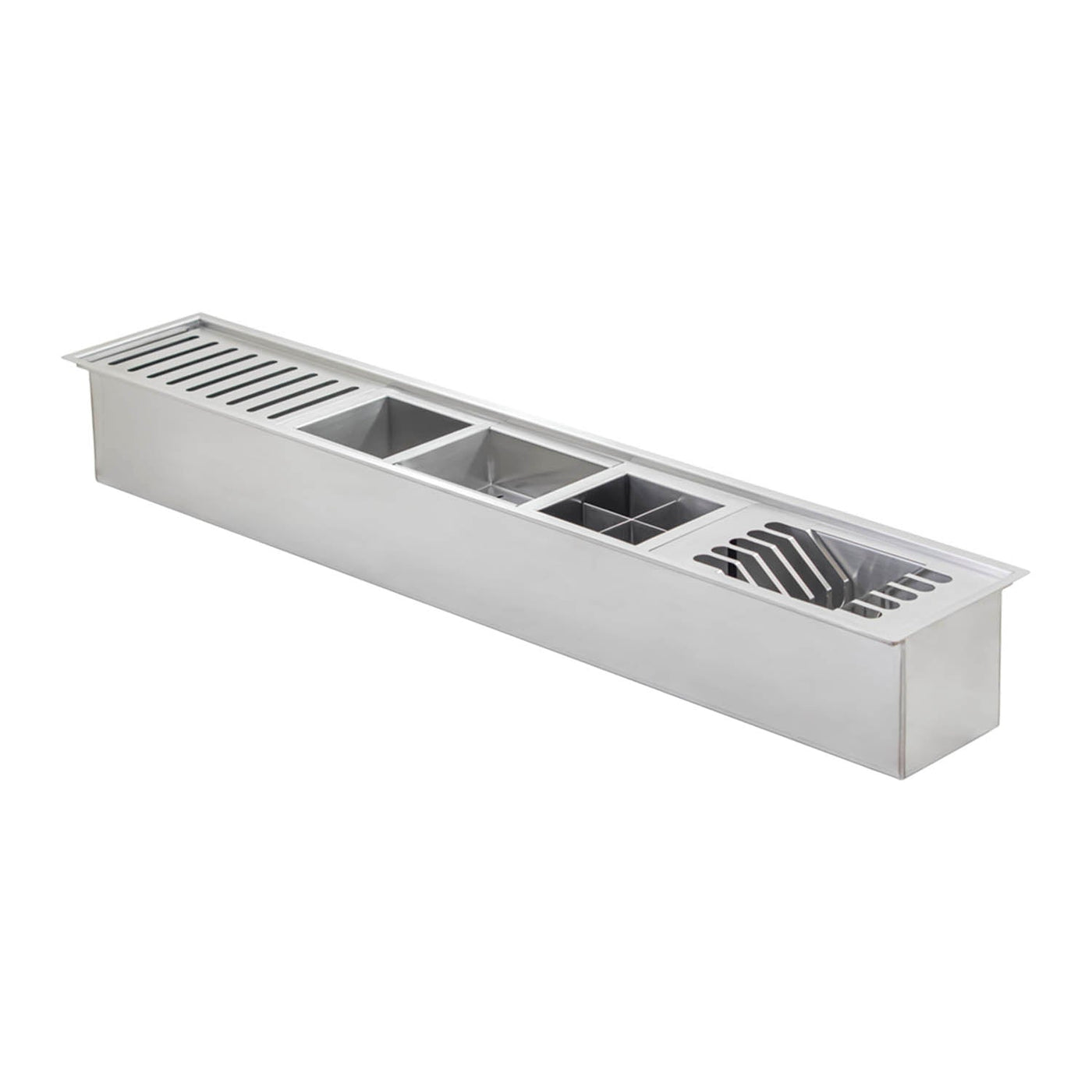 Calha Úmida Inox Lux Aço escovado105X16 com acessórios