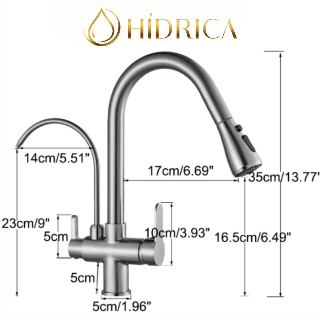 Torneira para Cozinha Gourmet Extensiva - Monocomando Function 2 Jatos