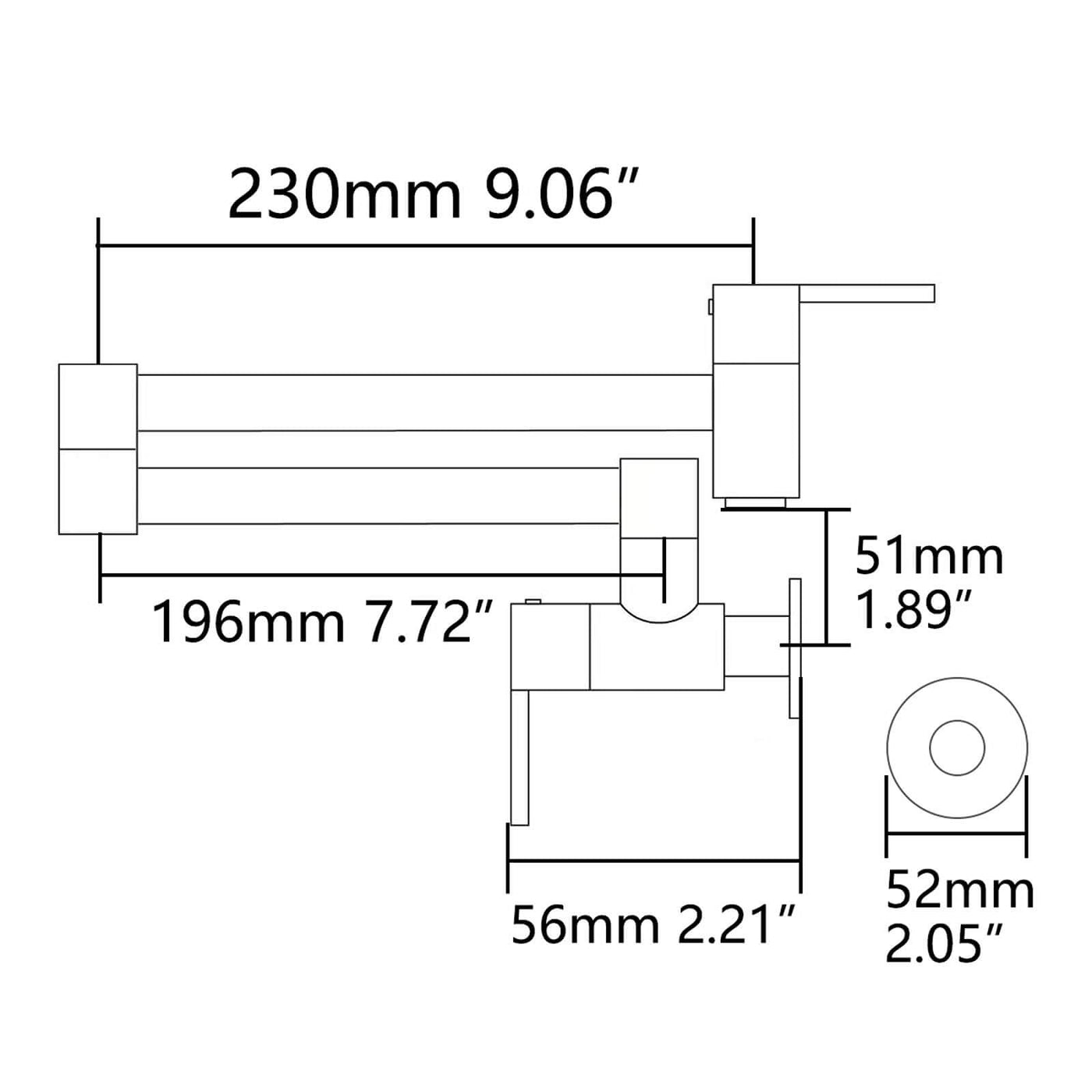 Torneira para Cozinha de Parede - Modelo Móvel 1080°