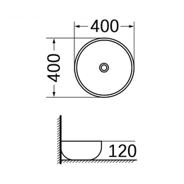 Cuba de Apoio Redonda MV39 Cinza 41x41cm