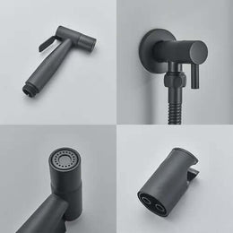 Ducha Higiênica 100% Metal Aço Inox 304 - Mangueira em Inox - Linha Rounded