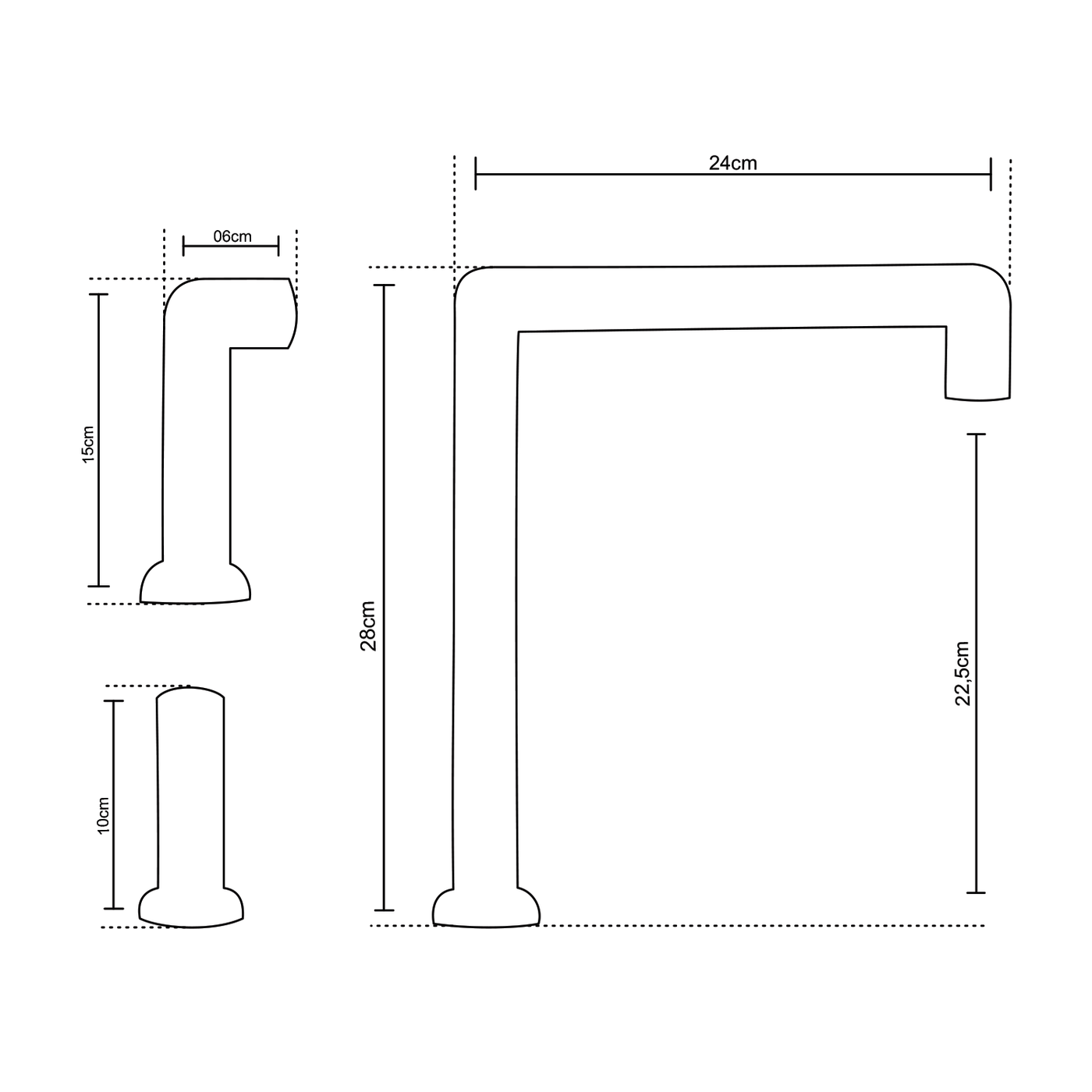 Misturador Monocomando com ducha exensível Bica alta para cozinha Pipeline
