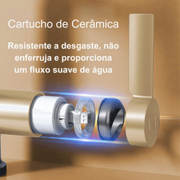 Torneira para Banheiro com Bica Extensível - Monocomando com Display e Rotação 360°